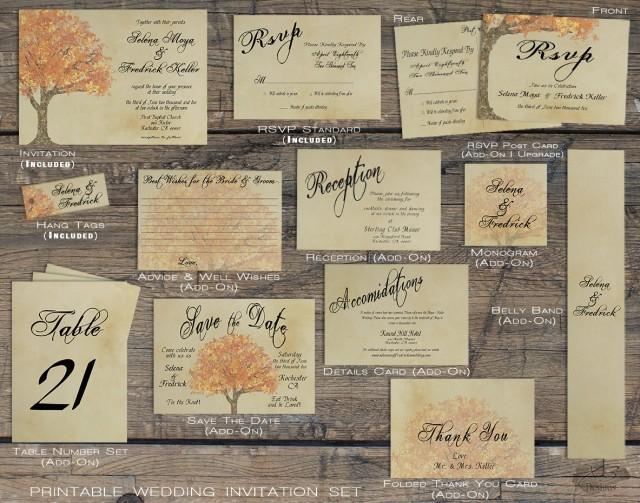 Rustic Fall Wedding Invitation Suite Autumn Barn Wedding