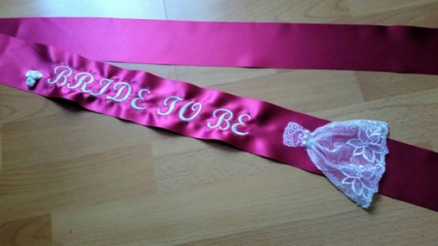 purple bride to be sash