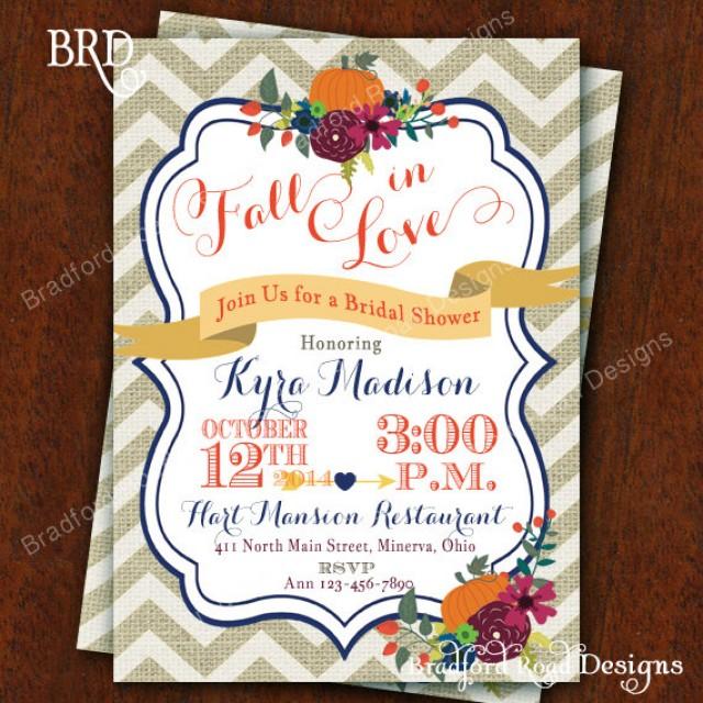 Fall Bridal Shower Invitation Autumn Bride Autumn Wedding Shower