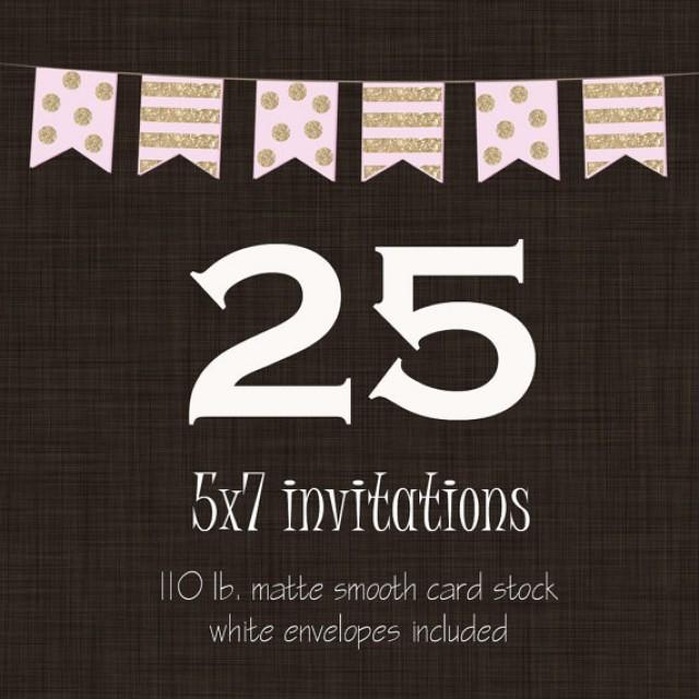 25 Professionally Printed Card Stock Invitations, Cards Or Announcements With Envelopes 5x7