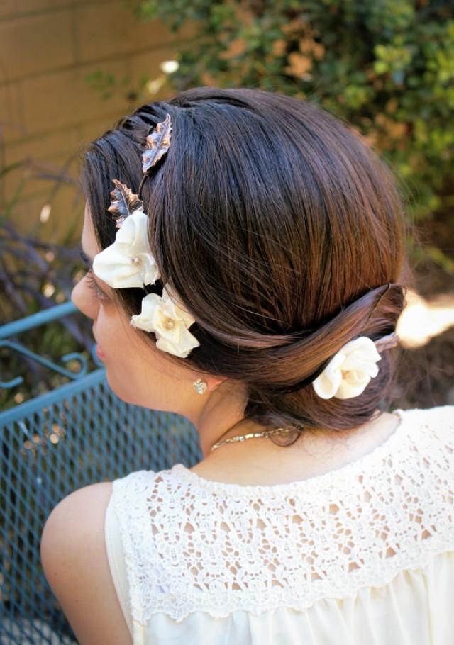 Rustic Hair Vine Hair Flower Crown, Bridal Hair Wreath Leaf Hairpiece