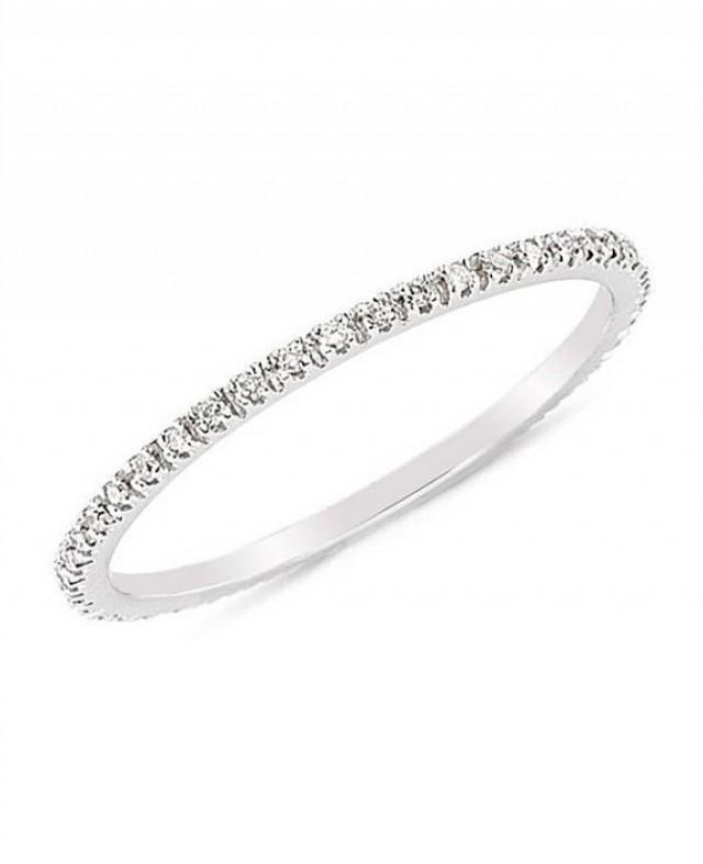 Eternity Pave Diamonds CZ Stone Ring / Thin Wedding Band / Stackable