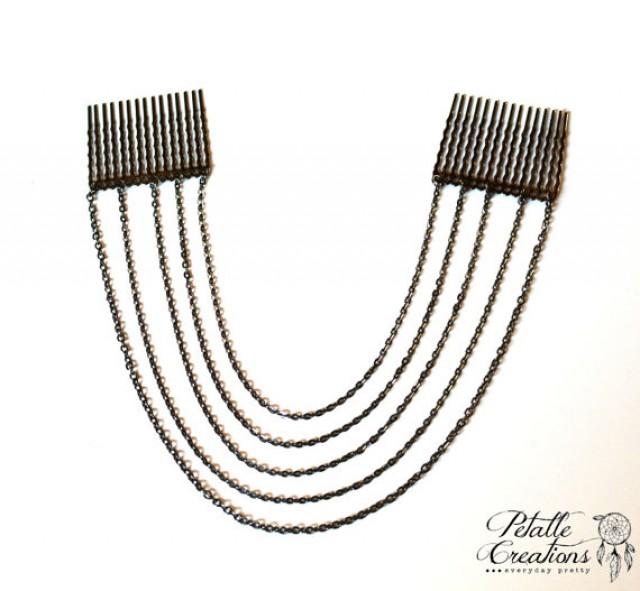 Hair Chain, 5 Tier Hair Chain, 2 Comb Hair Chain, Goddess Hair
