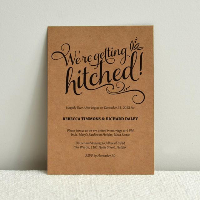 we-re-getting-hitched-script-cheeky-diy-kraft-paper-wedding