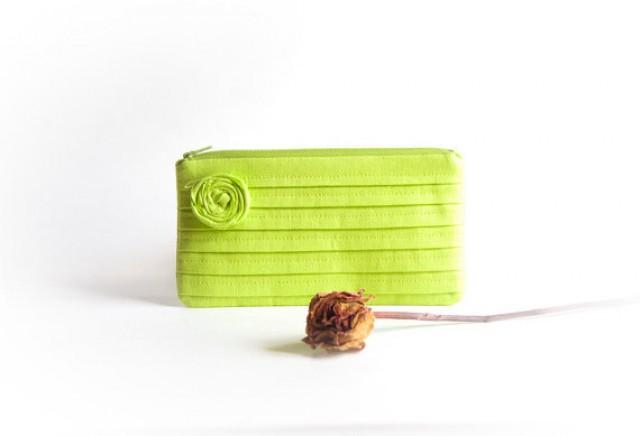 neon green clutch purse