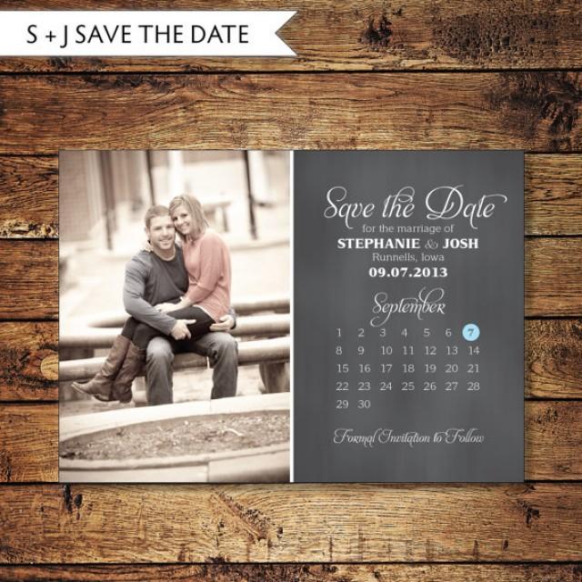 Save The Date Postcard, SavetheDate Card, Calendar, Photo, DIY