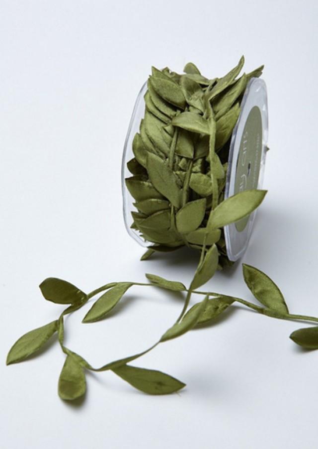 Olive Ribbon. Green Leaf Ribbon. Wedding Favors Bow Supplies DIY