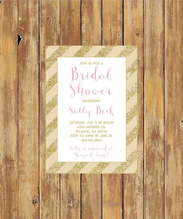 Glitter Bridal Shower Invitation Printable 5x7 Wedding Shower