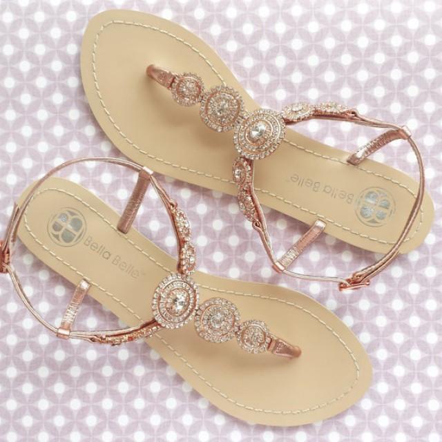 rose gold wedding sandals