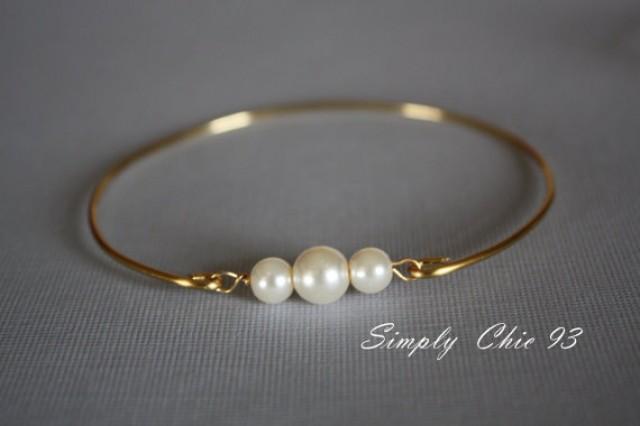 Gold Bangle, Gold Bracelet, Pearl 