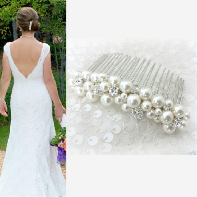 Pearl Hair Comb, Wedding Hair Comb, Bridal Hair Comb, Pearl And