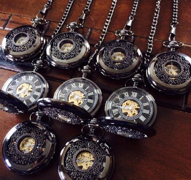 mens engraved pocket watch