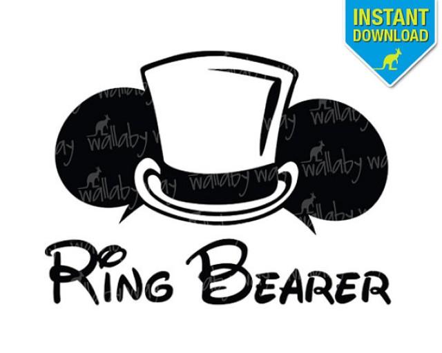 Disney Wedding Ring Bearer Mickey Ears Printable Iron On Transfer