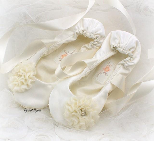 ivory satin slippers