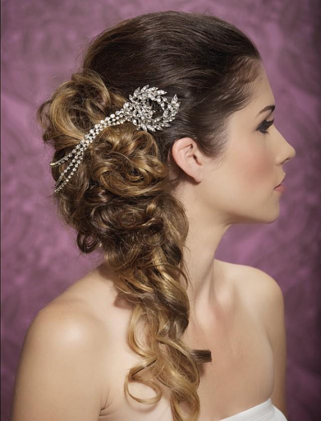 Wedding Hair Piece, Chain Headband, Forehead Piece, Crystal Chain Hair