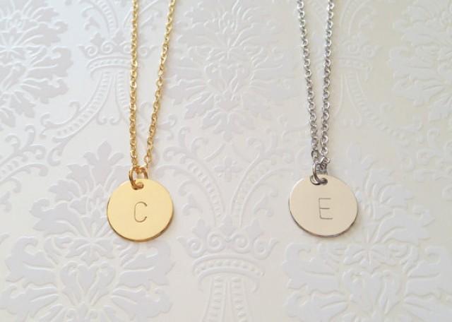 Delicate Initial Necklace, Gold Letter 