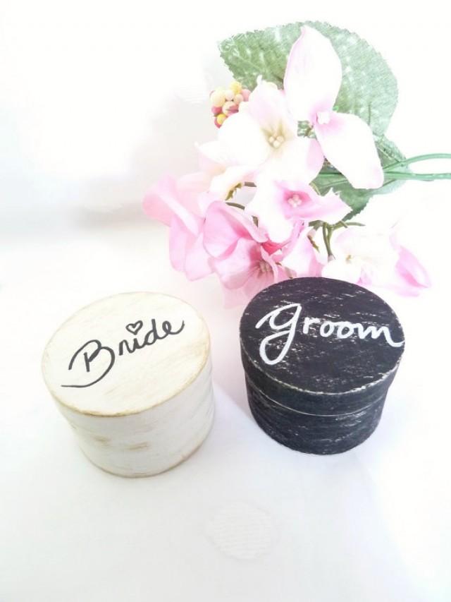 Bride And Groom Wedding Ring Boxes, Ring Bearer Ring Boxes, Wedding