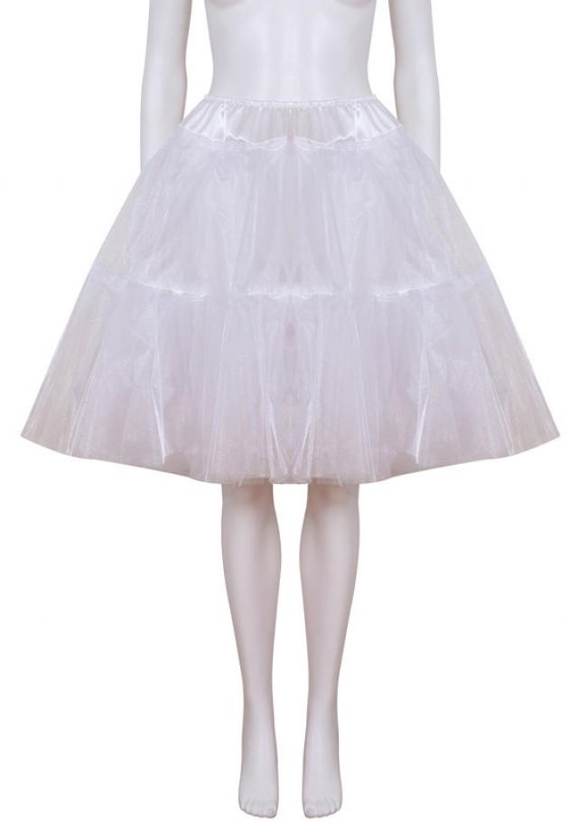 Gorgeous White 22 Inch 2 Tier 3 Layer Satin & Organza Petticoat. Bridal Retro Vintage Rockabilly ...