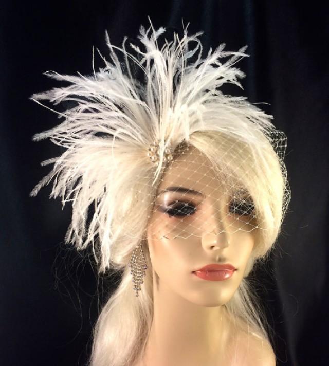 Bridal Feather Fascinator, Bridal Fascinator, Bridal Headpiece, Bridal