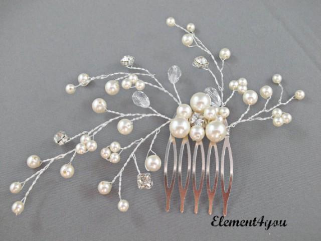 Bridal Comb Ivory Pearls Hair Piece Wedding Hair Accessories White