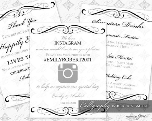 Printable Instagram And Facebook Wedding Sign Template