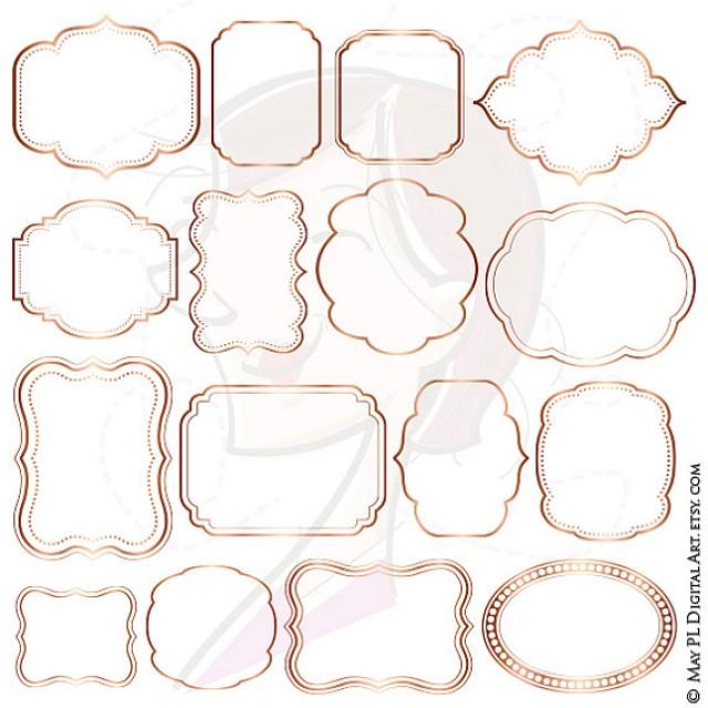 Rose Gold Digital Frames Border Clipart Label Tag Wedding Supplies Scrapbook Embellishment Diy Invitation Cards Color Commercial Use 10367 2351860 Weddbook