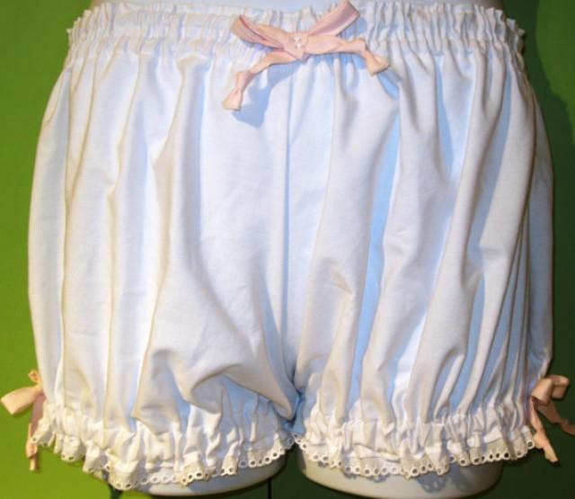 ALL SIZES Womens White Cotton Bloomers, Costume, Pajamas,shorts