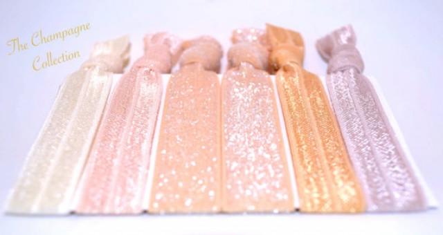 Champagne Hair Ties Great Gift Or Stocking Stuffer Elastic Hair
