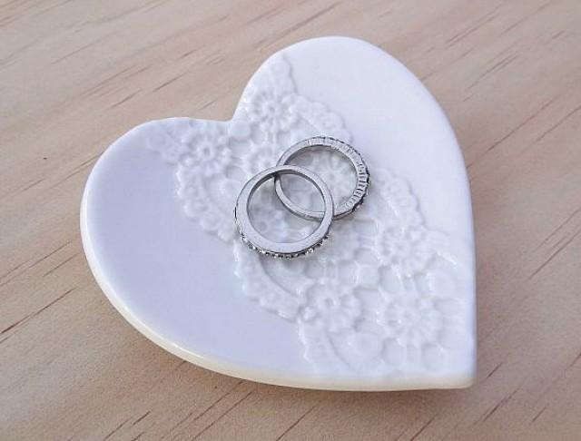 Wedding Ring Holder Heart Shaped Ring Bearer Pillow Ring Bearer