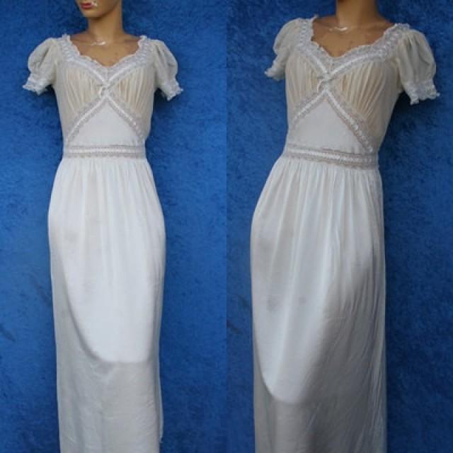 Vintage Fischer Silk Rayon Lace Chiffon Wedding Bridal Hollywood 40s 1940s 30s Mermaid Lingerie 9457