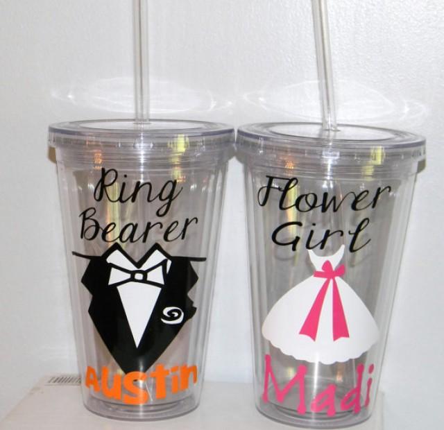 Ring Bearer Gift Tumbler Personalized Wedding Flower Girl Ring Bearer