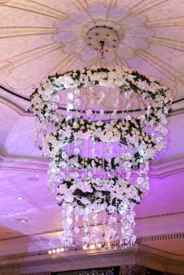 Huge flower chandelier. 