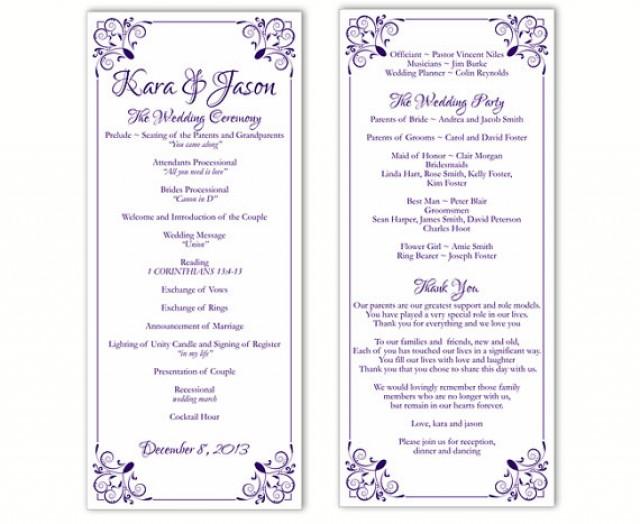 Free Printable Wedding Program Templates Word