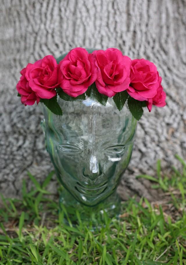 hot pink flower crown
