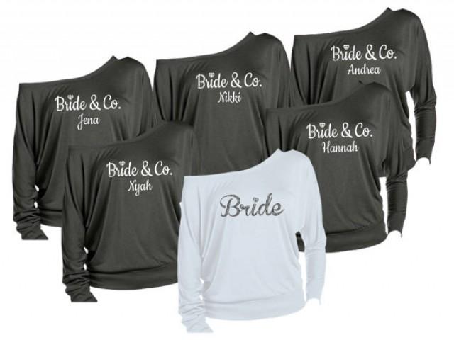 6 Personalized Bridesmaids Shirts. Brides Shirts. Maid Of Honor Shirts. Bridal Entourage Shirts 