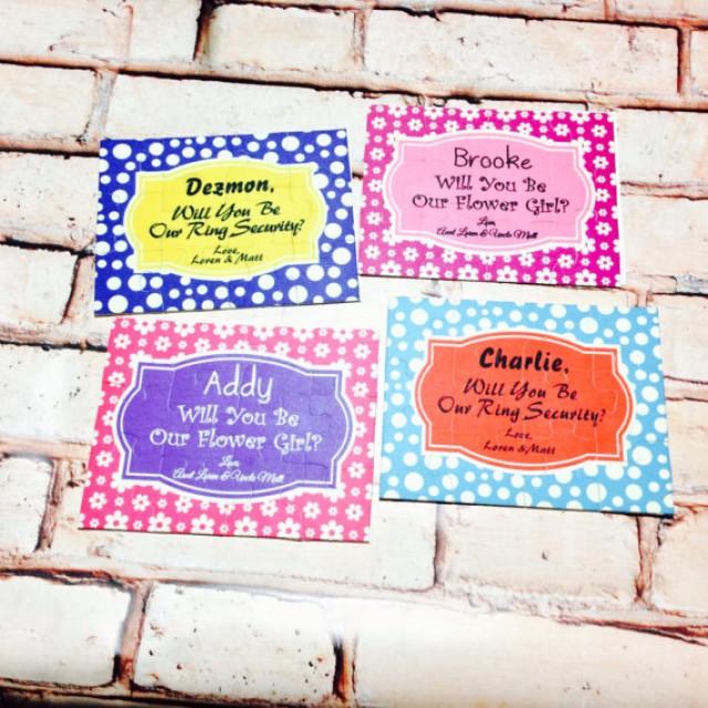 Will You Be My Flower Girl Or Ring Bearer 5x7 Puzzle, Polka Dots Or