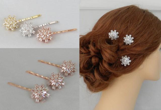 Bridal Hair Pins Wedding Hair Clip Gold Rose Gold Bobby Pins