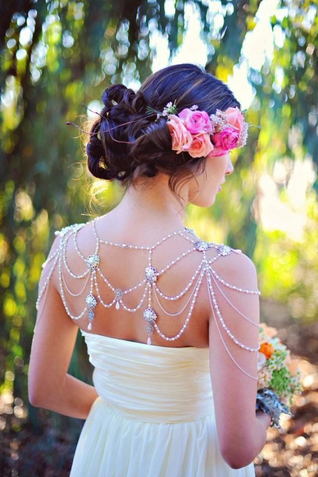 Shoulder Chain Boho Bride Bridal Accessory Shoulder Cape, Capelet
