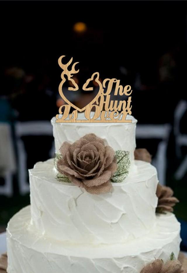 Wedding Cake Topper Rustic The Hunt Is Over Deer Wedding Cake