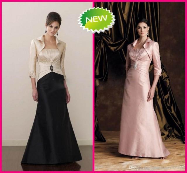 long sleeve taffeta gown