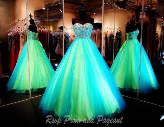 turquoise and lime green bridesmaid dresses