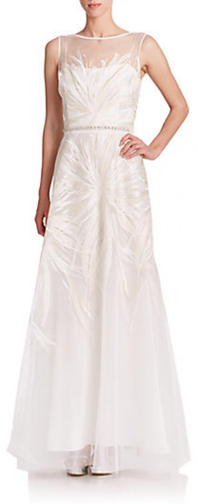 Teri Jon By Rickie Freeman Embroidered Tulle Illusion Gown 2364376