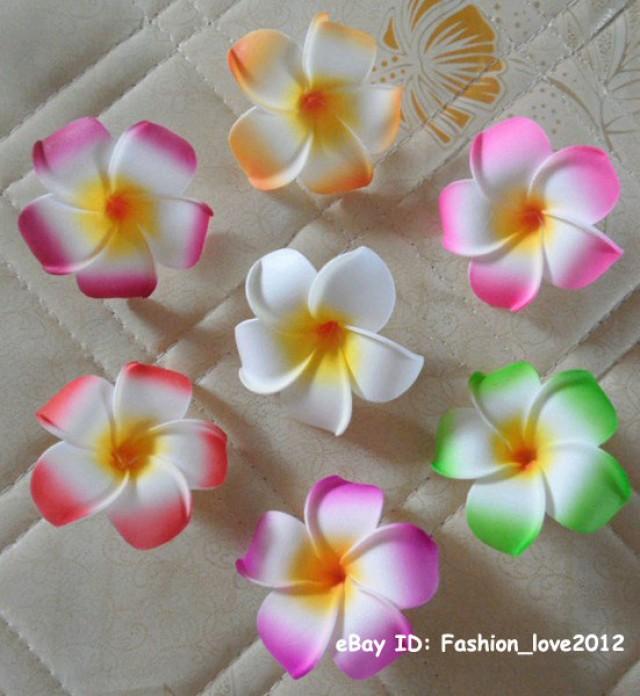 10pcs Dia 9cm Hawaiian Foam Flowers Frangipani Plumeria Hawaiian