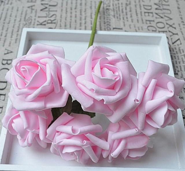 72pcs Blush Pink Flowers Foam Roses For Wedding Bouquets Centerpieces Decoration 