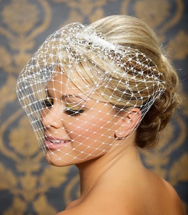 Ivory Birdcage Veil English Merrywidow Veil Bird Cage Veil Blusher Veil Bridal Veil 12