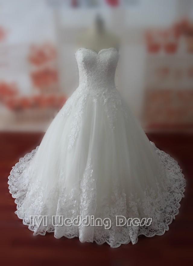 Real Samples Lace Wedding Dresses Sweetheart Bridal Gowns Custom Made