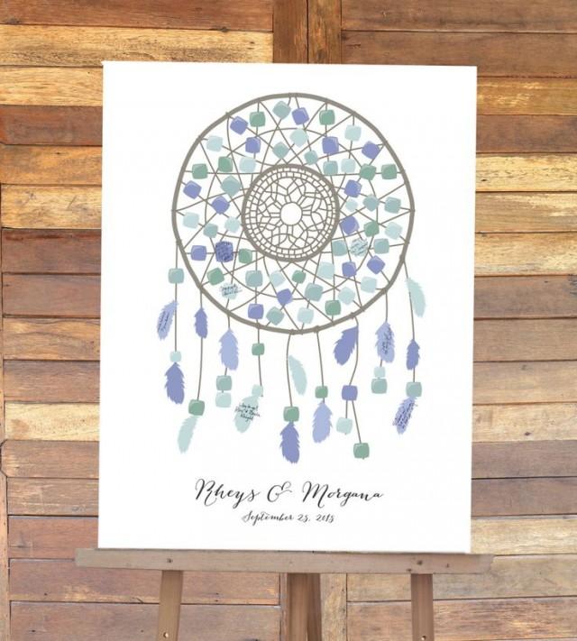 Boho Wedding Guest Book Alternative Dreamcatcher For Guest Signatures