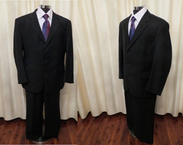 Vintage Mens Stafford Ellison Wool Blend Two Piece Black