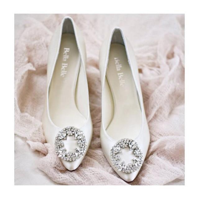 white wedding heels with rhinestones