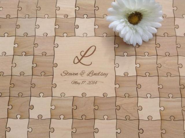 96 Pieces Rustic Wedding Guest Book Puzzle Alternative 96 Pieces Rustic Wedding Guest Book Puzzle Alternative